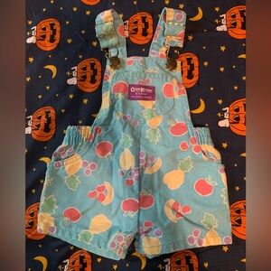 Vintage Oshkosh B’gosh Fruit Printed Short Overalls